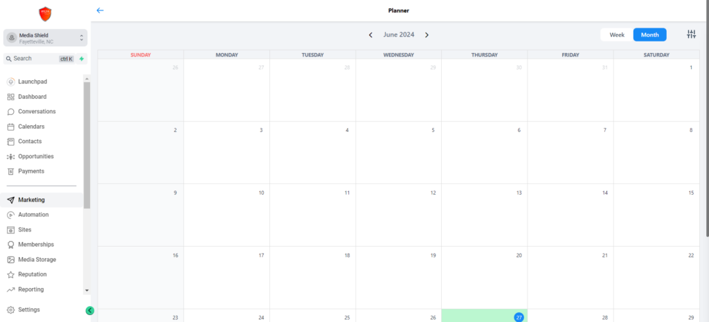 Media Shield social media content planner